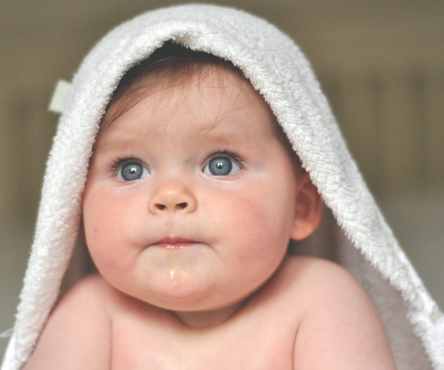 baby in a bath towel