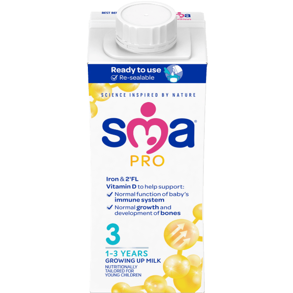 Carton of SMA Toddler Milk Ready to Drink 200ml for children 1 to 3 years, transparent background
